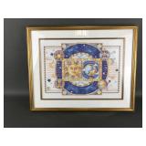 Handmade Celestial Cross Stitched Framed Art