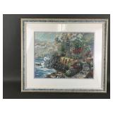 Handmade Cross Stitched Light House Framed Art