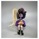 Whimsical Handmade Paper Mache Sitting Witch