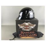 Glossy Black Harley-davidson Half Helmet, In Box