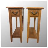 Leick Home? Medium Oak Narrow End Tables
