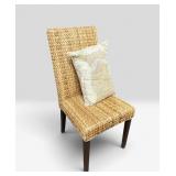 Seagrass Woven Dining Chair W Michigan Pillow