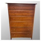 Tall Cherry Color Wood Six-drawer Chest