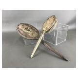 Sterling Silver Antique Vanity Brush & Mirror Set