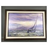 Sailboat Under A Purple Sky - Chrasta