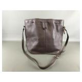 Vtg Coach Drawstring Leather Shoulder Bag