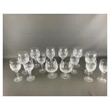 Crystal Wine Stem Glasses Set -  14pc