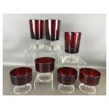 Vtg Ruby Red Glass Coupes & More