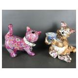 Blue Sky Clayworks Cat Fish Bowl Candle Holder &
