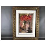 French Framed Fleurs Rouges - Red Flowers