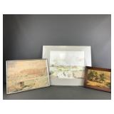 Framed Watercolor Paintings & Vintage General