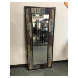 60in Tall Rustic Wood & Metal Wall Mirror