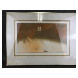 Framed Monochromatic Watercolor, Signed