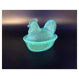 Vintage Westmoreland Manganese Glow Hen On Nest