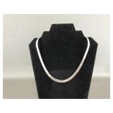 Italian Sterling Silver Herringbone Chain Necklace