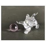 2004 Swarovski Crystal Playfunh Kitten W Ball
