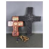 Vtg Resin Dove Cross, Rosaries & More