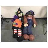 Lilllian Vernon Life Sized Plush Witch & Scarecrow