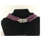 Sterling Silver & Marcasite Beaded Necklace