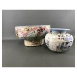 Decoartive Ceramic Mosaic Pedestal Butterfly Bowl