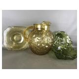Vtg Anchor Hocking? Crinkle Pitcher & More
