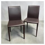 Rockford Brown Faux Leather Upholstered Chairs