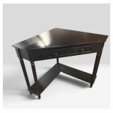 Black Wooden Corner Writing Desk