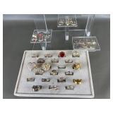 Vintage & Modern Goldtone Costume Jewelry Rings