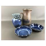 Vintage Salt-glazed Stoneware Pitcher & More