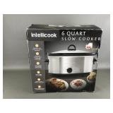 Intellicook Slow Cooker 6qt Black  Stainless Steel