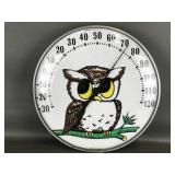Vtg Owl Jumbo Dial Thermometer