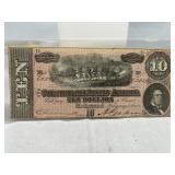 1864 Confederate $10 Bill