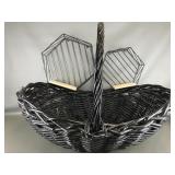 Xl Woven Basket & Wire Floating Wall Shelves