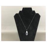 Sterling Silver Pear Shaped Pendant Necklace