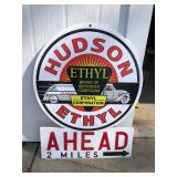 LOLLIPOP CURB SIGN WITH HUDSON ADVERTISING [NO STAND] [REPLICA]