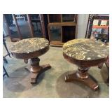 Marble-Top Round Single Pedestal Table – 28'