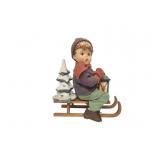 Hummel Goebel Porcelain Doll Boy on Sled