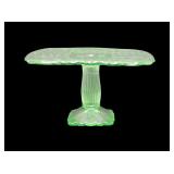 Vintage LE Smith Glass Square Pedestal Cake Stand