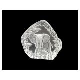 Lenox Lead Crystal Elephant and Baby Paperweight