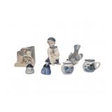 Mixed Lot of Blue and White Acrylic Figurines