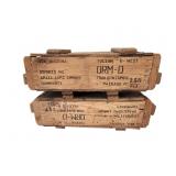Two Vintage Wooden Ammo Crate Boxes