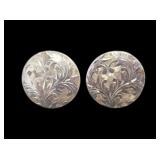 Vintage Sterling Silver Round Cufflinks