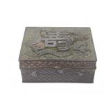 Vintage Japanese Metal Box with Dragon