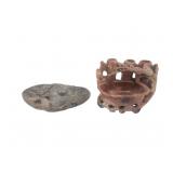 Two Vintage Chinese Hand Carved Soapstones