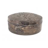 Antique Oriental Metal Floral Lidded Box