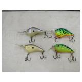 Fishing Lure Lot 4 Rapala Crankbait Lures