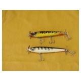 Fishing Lure Lot 2 Sugarwood Wooden Vintage