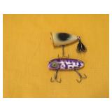 2 Wooden Popper Lure South Bend Midge-Oreno Lot