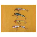 Fishing Lure Lot 4 Vintage Jointed Lures