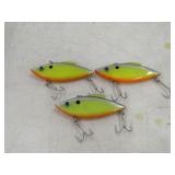 Fishing Lure Lot 3 3' Rat-L-Trap Crankbait